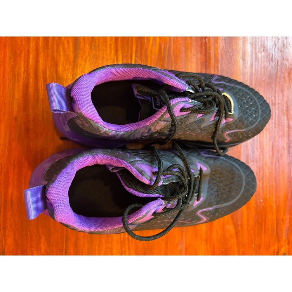 Qlusity Clotm Black and Purple Air Cushion Athletic Sneakers Trainers Size 40